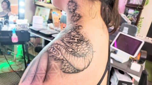 Dragon Airbrush Tattoo by Tat Bar Las Vegas