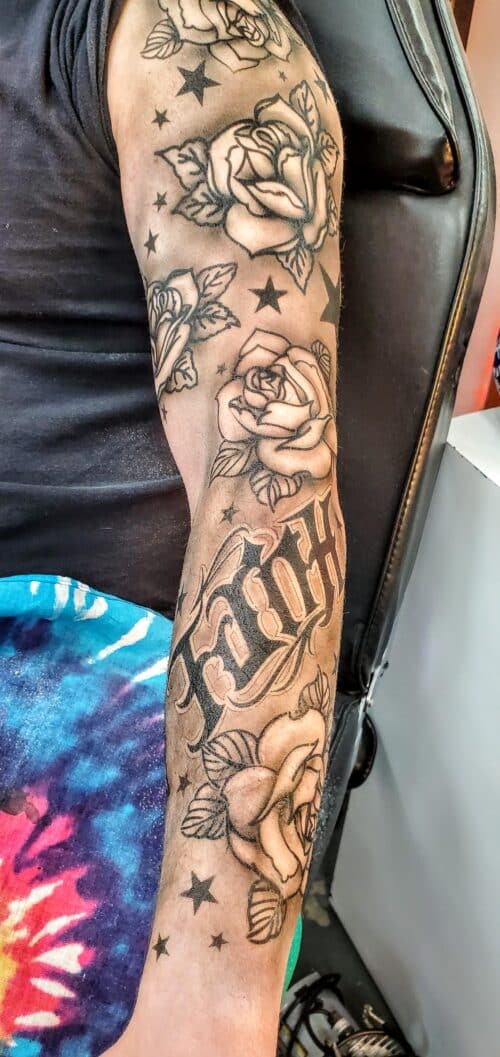 Tat Bar Las Vegas Temporary Tattoo Mike Gray Roses Sleeve 2020 12 05