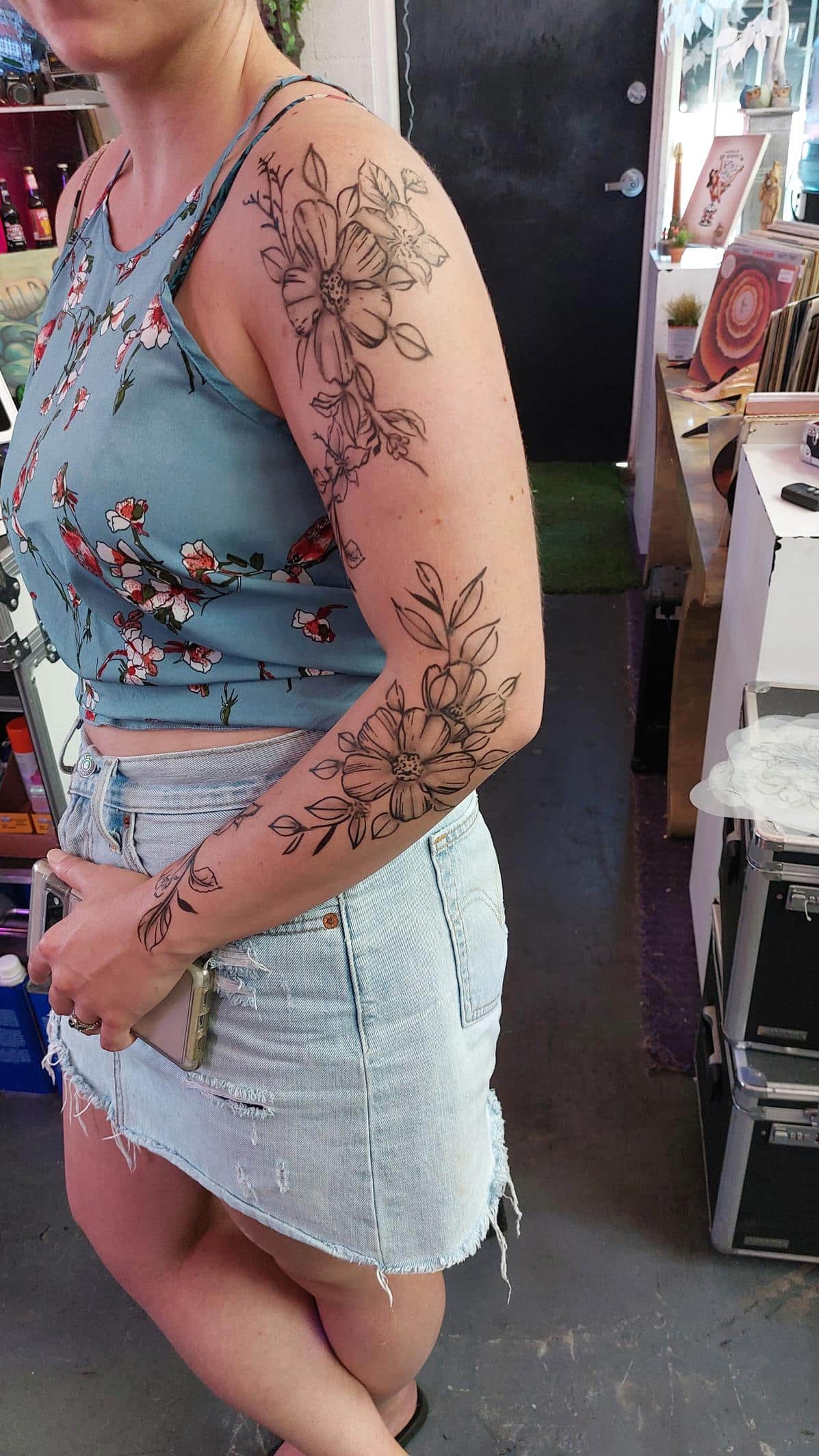 Tat Bar Las Vegas Temporary Airbrush Tattoo Floral Tattoo Sleeve