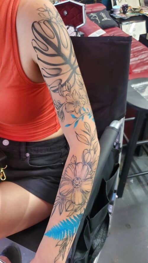 Tat Bar Las Vegas Temporary Airbrush Tattoo Botanical Tattoo 19