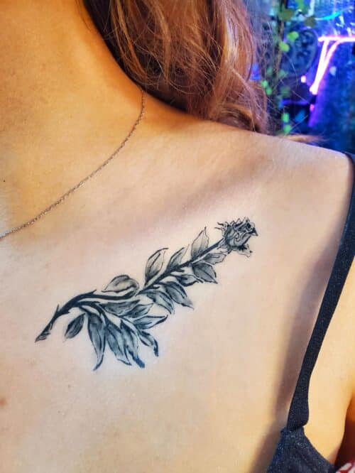 Tat Bar Las Vegas Temporary Airbrush Tattoo Botanical Tattoo 7