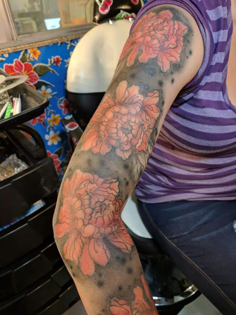 Tat Bar Las Vegas Temporary Airbrush Tattoo Floral Tattoo