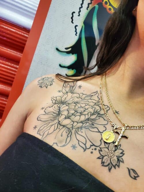 Tat Bar Las Vegas Temporary Airbrush Tattoo Floral Tattoo