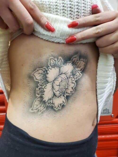 Tat Bar Las Vegas Temporary Airbrush Tattoo Floral Tattoo 63