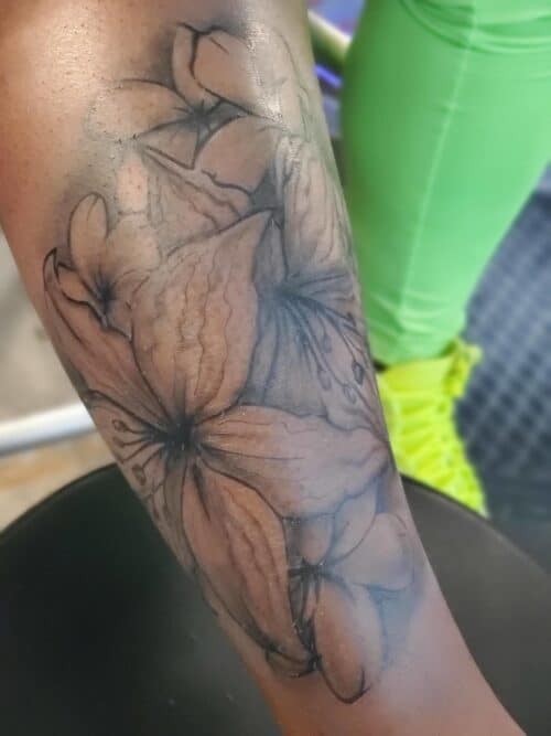 Tat Bar Las Vegas Temporary Airbrush Tattoo Floral Tattoo 64