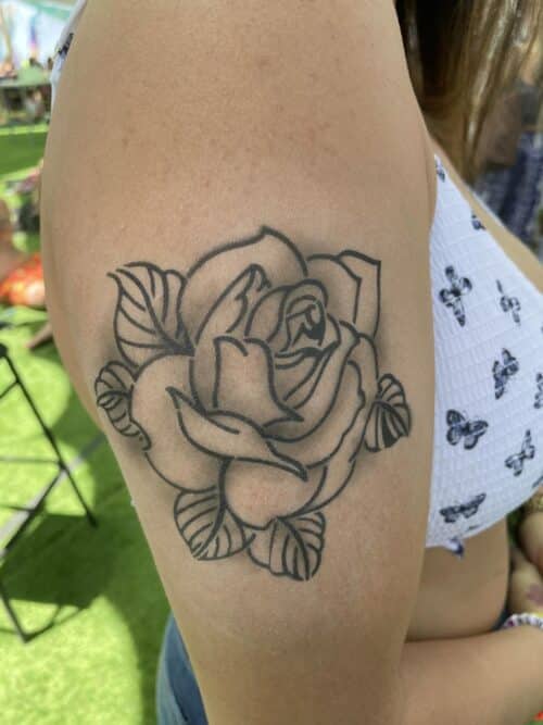 Tat Bar Las Vegas Temporary Airbrush Tattoo Rose Tattoo 51